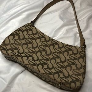 ✿ Y2K Beige/Tan Baguette Style Shoulder Bag